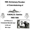 HMS Gambia Association invitation to the 45th anniversary of the commissioning of HMNZS Gambia in 1988