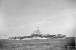 HMS Formidable during WWII from HMS Warspite. Photo: D. C. Oulds. Imperial War Museums A 10658