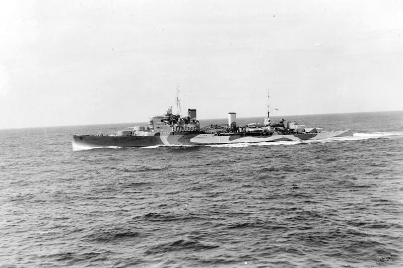 HMS Gambia in August 1942