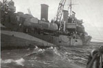 HMS Gambia alongside the Dutch destroyer Van Galen at St Helena, 1942. Photo: Paul van der Moezel. HMS Gambia Association