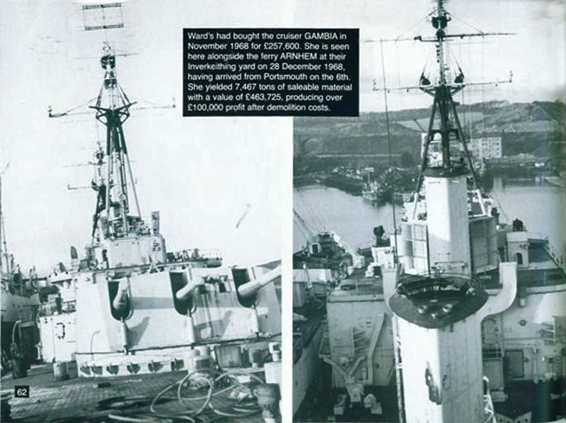 HMS Gambia at Ward's scrapyard
