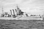 HMS Shropshire, a County (London) class cruiser in 1941