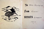 The inside of the 1944 Christmas card sent to Mrs Hopkins in Western Australia. Photo kindly supplied by Terry Criag.