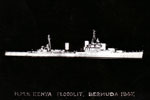 HMS Kenya floodlit in Bermuda, 1947