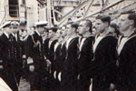 Vice Admiral Lord Mountbatten's Inspection, 1950. Denys Powell is 4th from right. Photo from Denys Powell, kindly submitted by Anita Neads.