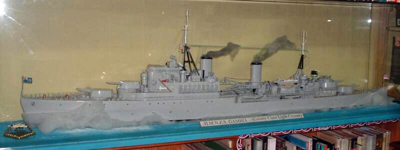 HMS Gambia model at the BookMark Book Store