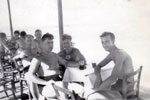 Artificers ashore at Famagusta, Cyprus, June 1950. E. A Clements, O.A. Sturges, E.A. Longworth, R.E.A. Symons. Photo from Alan Clements