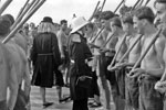 Crossing the Line ceremony on HMS Warrior, 1954. Photo from dad's photo albums