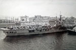 This is a Colossus Class light aircraft carrier at Valletta, Malta. In the background can be seen one of the Orient Line 'O' boats. Photo from Alexander Greaves, Arthur's grandson with thanks to the people on Ships Nostalgia for providing the information about the photo
