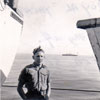 Bill in February 1956 with the Royal Yacht Britannia in the background. Photo kindly supplied by Bill Hartland