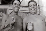 Jock Greig and Bill. They were Uckers champions (a board game very popular in the Royal Navy) on HMS Alert in 1964. Photo kindly supplied by Bill Hartland