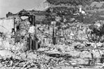 Devastation in the town of Zante on the Island of Cephalonia following the earthquake, August 1953. Image from Imperial War Museums, A32644