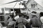 Air rescue help for some of the islanders, August 1953. Image from Stan Coulding