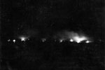 Zante burning at night from HMS Gambia, August 1953. Image from Stan Coulding