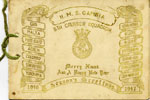 1946-47 Christmas card. Contributed by the son of Ernest William Parkes who was a Stoker Mechanic; Helen Perry, there was a Reg Perry on the 1946 - 1948 commission, but I do not know how they are related; and Doug Reynolds or his family
