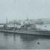 HMS Gambia entering Grand Harbour, Valletta, Malta