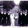 Unusually, this group are in mixed dress