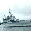 The picture in the 1946-1947 Christmas card. HMS Gambia with HMS Theseus in the background