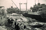 Refuelling at sea during a Joint Exercise at Trincomalee (JET), 1955/56. Image from Keith Butler