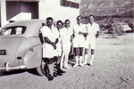A run ashore with Electrical Artificer Algy Longworth and writers who shared a taxi for the day from Kyrenia, Cyprus, 1950. Photo from Alan Clements