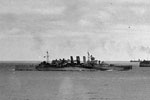 British ships at sea with a convoy. March 31, 1942, on board HMS Adamant, in the Atlantic. The convoy sailed from the Clyde to Freetown. HMS Shropshire, SS Orion and SS Windsor Castle at sea with the convoy. Photo: Lt. F. G. Roper. Imperial War Museum A 9741