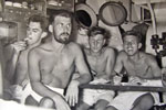 EM Terry Craig, LEM Buffy, EM Steel, EM Lintern. 5E2 Mess, December 27 1957. Photo kindly supplied by Terry Craig.