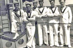 The electrical branch, 1957 - 1958. EM Brassington, LREM McArthy, ?, ?, REM Tony Sladin, ? Photo kindly supplied by Terry Craig.