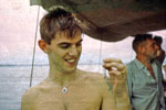 Terry Craig and his first fish. HMS Gambia, 1957. Photo kindly supplied by Terry Craig.