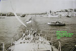 HMS Gambia's Paying Off Pennant, Grand Harbour, Malta, 1958. Photo kindly supplied by Terry Craig.