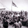 Crossing the Line ceremony, July 1958. Photo kindly supplied by Bill Hartland