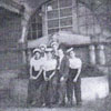Front: Frank Taylor, Dennis Holland, Canteen Assistant, Bill Dale. Back: Gerald Rich (Swifty - the slowest boy on board), ? Kyoto