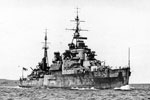 HMNZS Gambia in October 1944. The photo may have been taken later than 1944, in Hauraki Gulf, New Zealand, 1945 by Tudor Washington Collins.