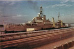 HMS Gambia - one of the few known color photos of the ship