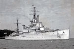 HMS Gambia at Trincomalee, Ceylon (now Sri Lanka) during the 1955/6 commission. Photo kindly submitted by Janet Kirkham, niece of sick berth attendant Ken Griffin