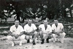 Ken Griffin and friends at Whitesands Beach, Mombasa. Photo kindly submitted by Janet Kirkham, niece of sick berth attendant Ken Griffin