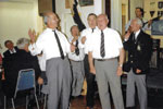 'Sods Opera', Leamington Spa in 1991. Left Maurice Rose, rear Harry Finch, rear Joe Sittleton, front Arthur Frost (Ian Frost's dad), right Les Newman. This photo was kindly submitted by Ian Frost of Leamington Spa RNA