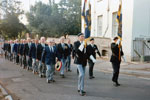 The Association marching up Dale Street away from the Club before turning right into Warwick Street and then right again into the Parade, Leamington Spa in 1991. This photo was kindly submitted by Ian Frost of Leamington Spa RNA
