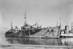 HMS Adamant, a submarine depot ship, in Durban Harbour, May 3, 1942. Photo: Lt. F. G. Roper. Imperial War Museums A 10827