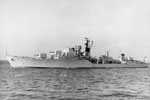 HMS Duchess, a Daring class destroyer in November 1952. She was launched in 1951, transferred to the Royal Australian Navy in 1964, and broken up in 1980. Imperial War Museum A 32379