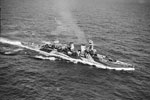 HMS Frobisher on convoy work in the Indian Ocean. June 16, 1942. Photo: Lt. F. G. Roper. Imperial War Museum A 10351