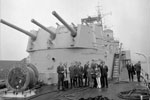 HMS Gambia at Fareham Creek, 1967. This photo has been used elsewhere as an illustration concerning the saving of HMS Belfast, but it is thought this is HMS Gambia