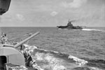 HMS Illustrious from HMS Warspite in the Indian Ocean. May 29, 1942 Photo: Lt. D. C. Ouids. Imperial War Museums A 10659