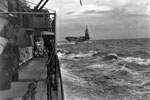 HMS Illustrious from aboard HMS Mauritius, August 1942. Photo: Lt. H. A. Mason. Imperial War Museums A 13558