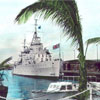 HMS Jamaica at Trincomalee, Ceylon in 1952. This is a colorized version of the previous photo. Unfortunately I do not know anything about either of them.