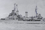 HMS Kenya C14, in October 1949. Laid down June 18, 1938. Launched August 18, 1939. Completed September 27, 1940. Paid off 1958. Broken up Faslane 1962.