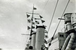HMS london flying the Cock of the Fleet, 1930.