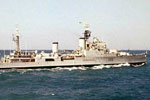 HMS Newfoundland C59 off Hong Kong, November 1957. Built by Swan Hunter. Laid down November 9, 1939. Launched December 19, 1941. Completed January 20, 1943. Paid off June 24, 1959. Sold to Peru 1959 and renamed Almirante Grau. Renamed Capitán Quiñones in 1973. Scrapped 1979. Photo by Peter M. Ress, RAN. MID 1945/46.