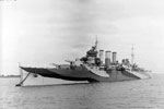 The London class cruiser HMS Shropshire. Imperial War Museums FL 5928