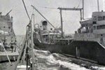Refueling at sea off Muscat with RFA Wave Premier during her 1957/58 commission. Photo from Christine Deane