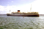 MV Stirling Castle leaving southampton in June 1962. During the war, this ship steamed around 505,000 miles and carried 128,000 personnel. Photo: Phyllis Flannagan. Geograph 516241 Creative Commons 2